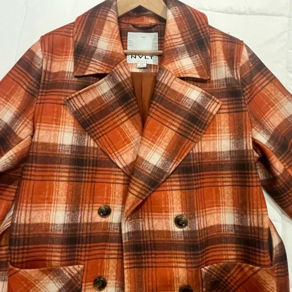 NVLT Plaid Print Overcoat - Picture 9 of 13